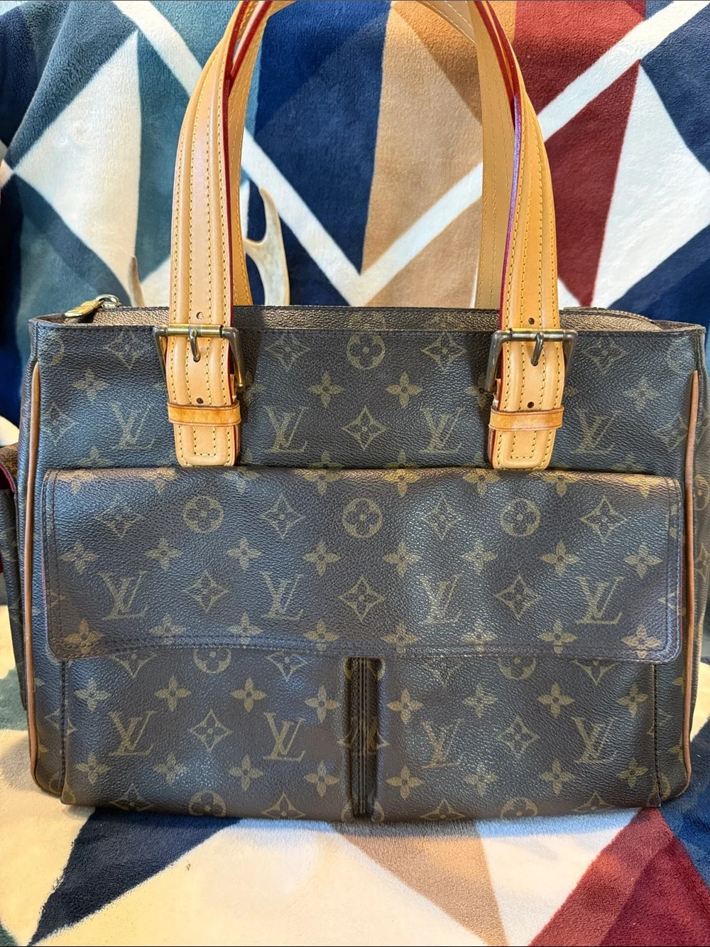 SOLD Louis Vuitton Monogram Canvas Top-Handle Briefcase in Brown and Tan